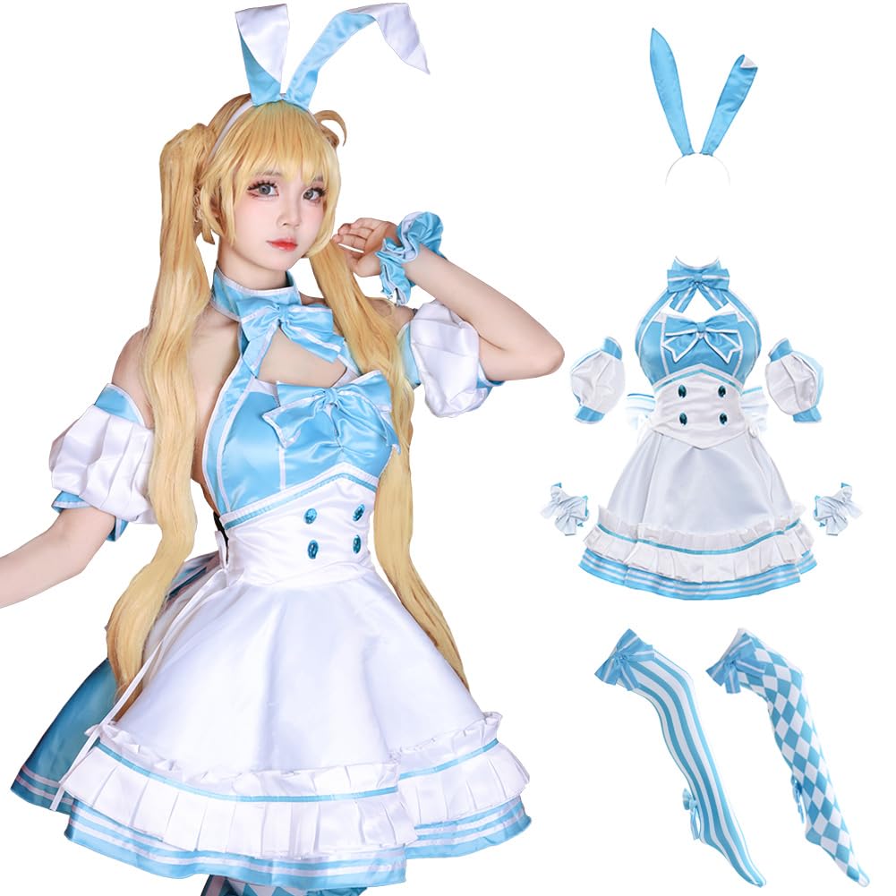 NIUKACOS Order Artoria Caster Swimsuit Cosplay Bunny Halloween Bunny Game Anime Costume for Photo Shoots and Size S Fate/Grand Costume, Girl, Suit,