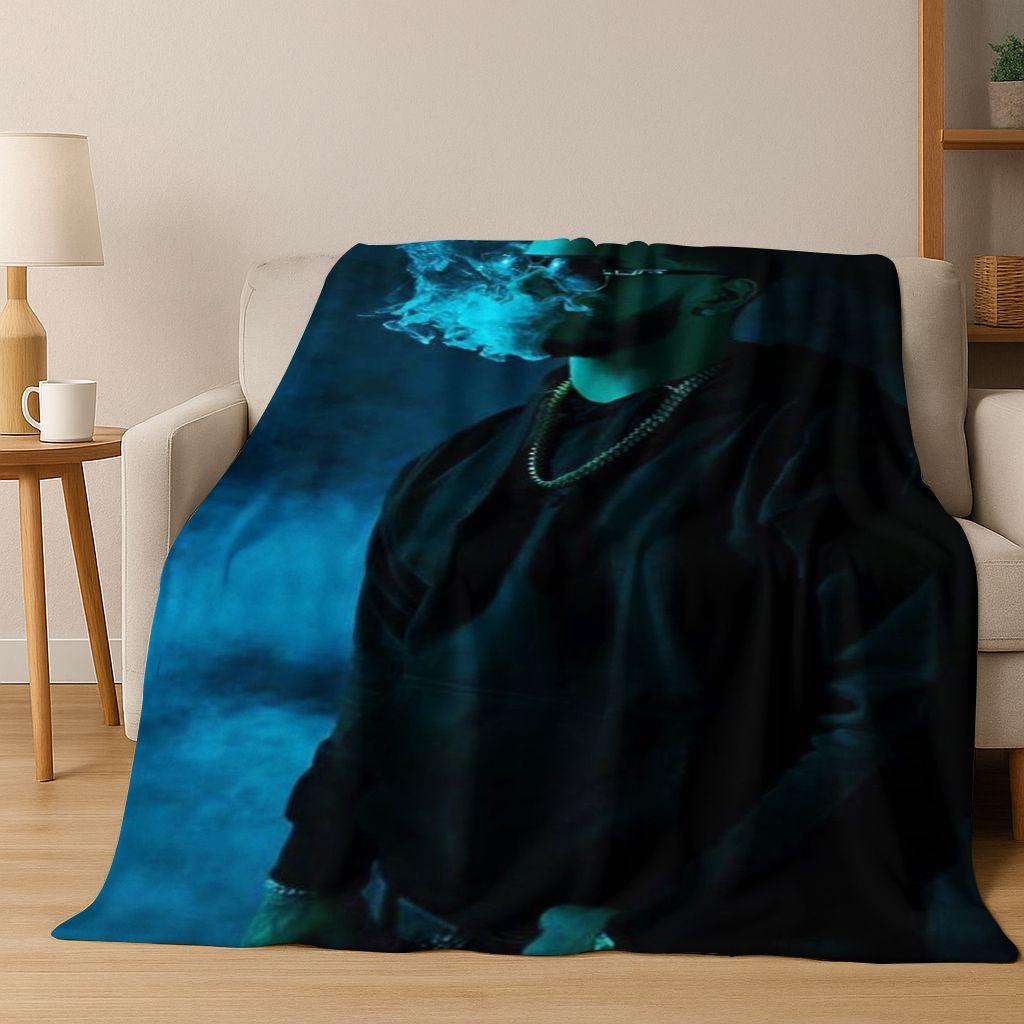 Anuel gratuito AA Rapper Hip Hop Cantante Stella Coperta di flanella Coperta morbida e calda per camera da letto Soggiorno Letto Campeggio