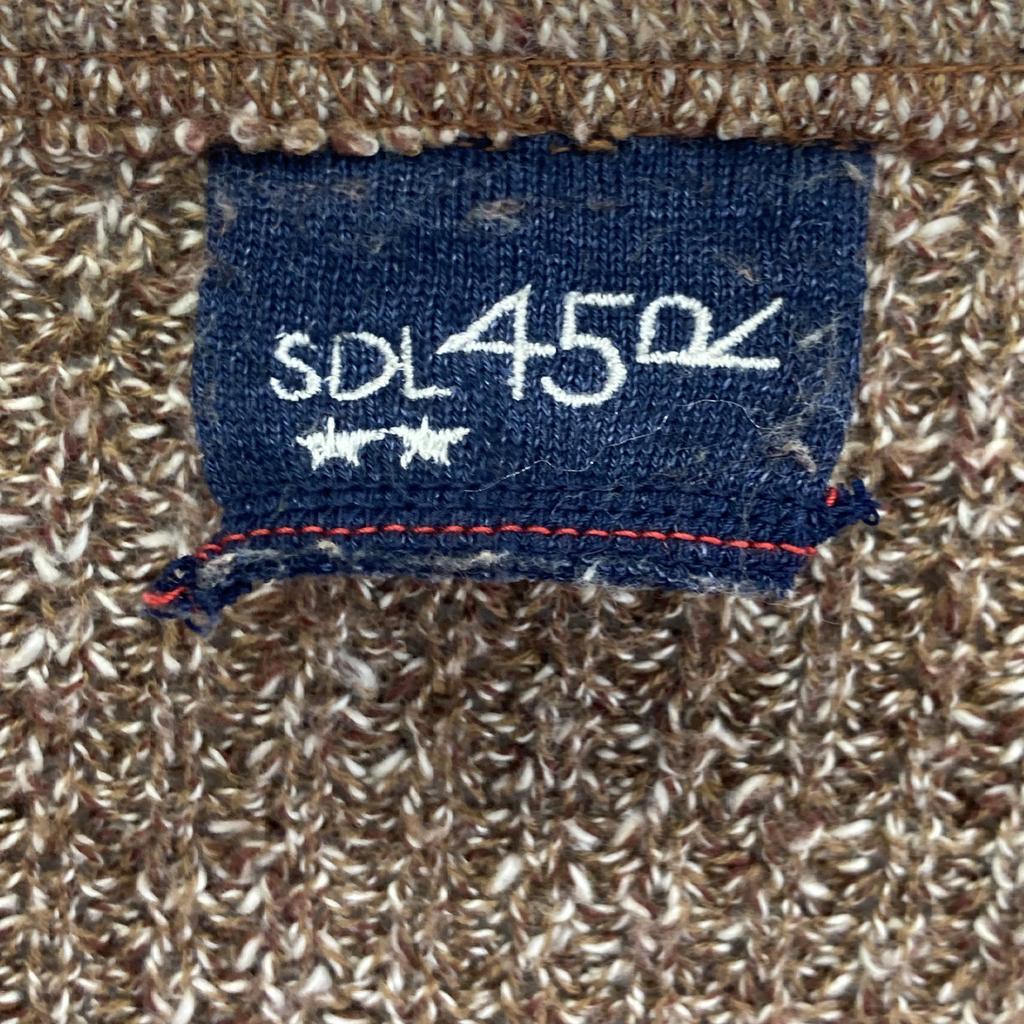 45R Brown 5118080 Heathered Waffle Knit Cardigan Tops Not Written BrownUsed