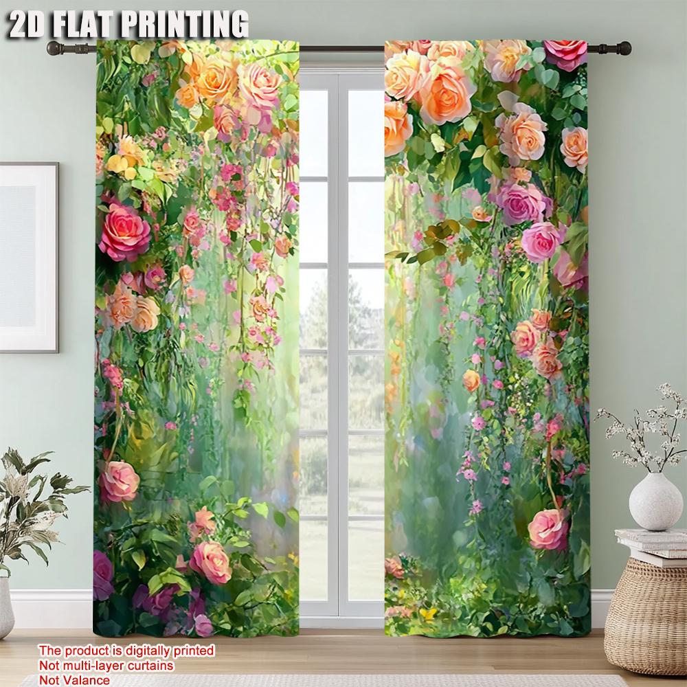 2pc    Drapes Flower vine Versatile 100% Polyester  Without Electricity Holiday Decorations Suitable for Decorations Clearance