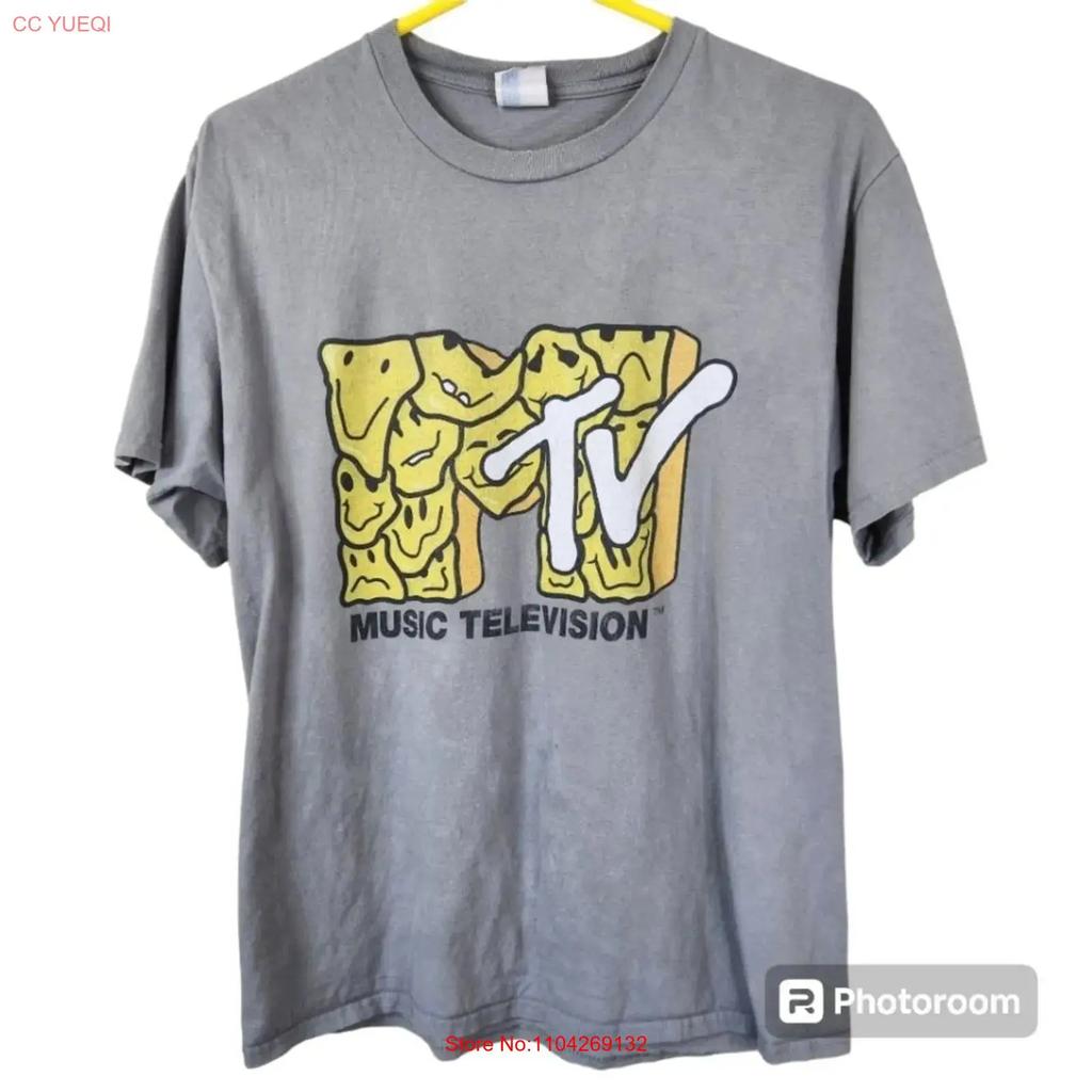 Port Authority Unisexs Mtv Face Collage Logo T Shirt Size Medium Vintage Comfortable Fashion Homme Top For Everyday Wear