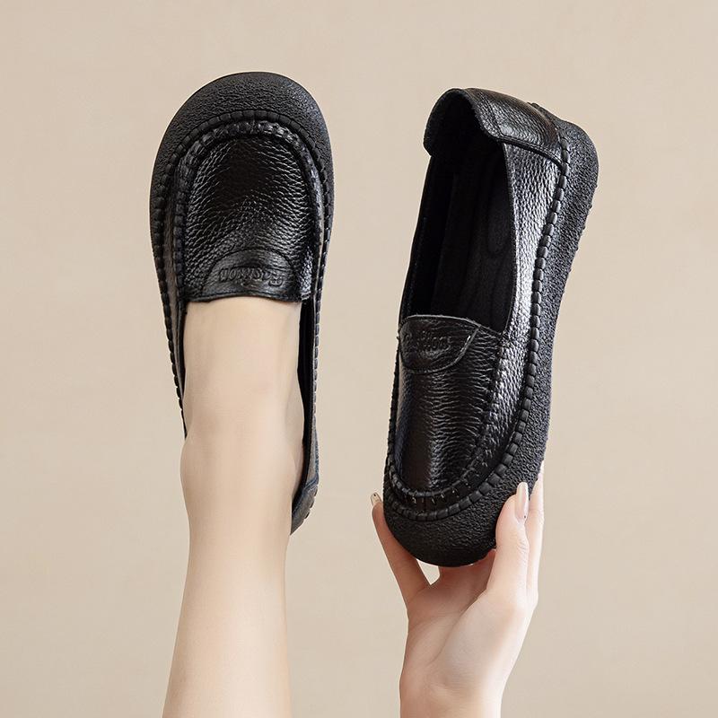 Genuine leather beef tendon soft-soled women's shoes, mother pedals, new soft leather shoes, comfortable and super soft single shoes