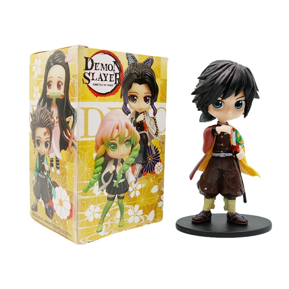 New Anime 13Cm Demon Slayer Figure Nezuko Tanjirou Zenitsu Inosuke Kyoujurou Giyuu Kawaii Qposket Pvc Model Toys Children Gift