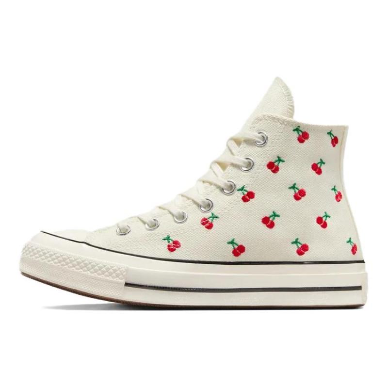 Converse 1970s Everyday Versatile Wear-Resistant and Lightweight High Top Canvas Shoes Women's White Red