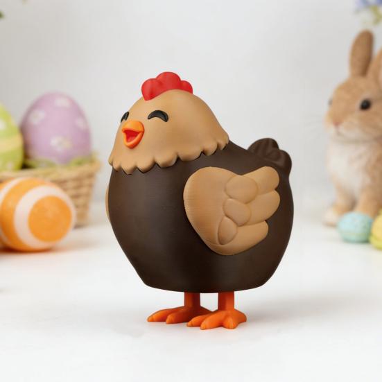 Schokoladen-Ei-Legende-Hühnchen Süßigkeiten-Spender Maschine 3D-gedruckt Niedliches Tier Süßigkeiten-Spender Schreibtisch-Dekoration für Osterkorb-Füller Party-Mitgebsel