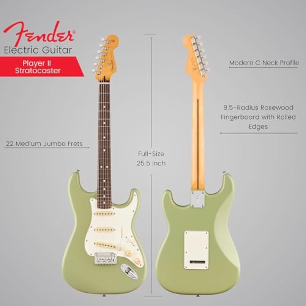 Fender Fender Electric Guitar Player II Stratocaster® Rosewood Fingerboard Birch Green with Soft ...