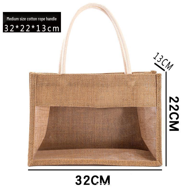 Retro Patchwork Hessian Sacks: Burlap Bags with Custom Logo Print, Jute DIY Linen Handbags, Cotton Linen Bags