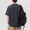 New Summer Heavy Round Neck Pocket Short-sleeved T-shirt for Men Loose Five-point Sleeve Japanese Retro