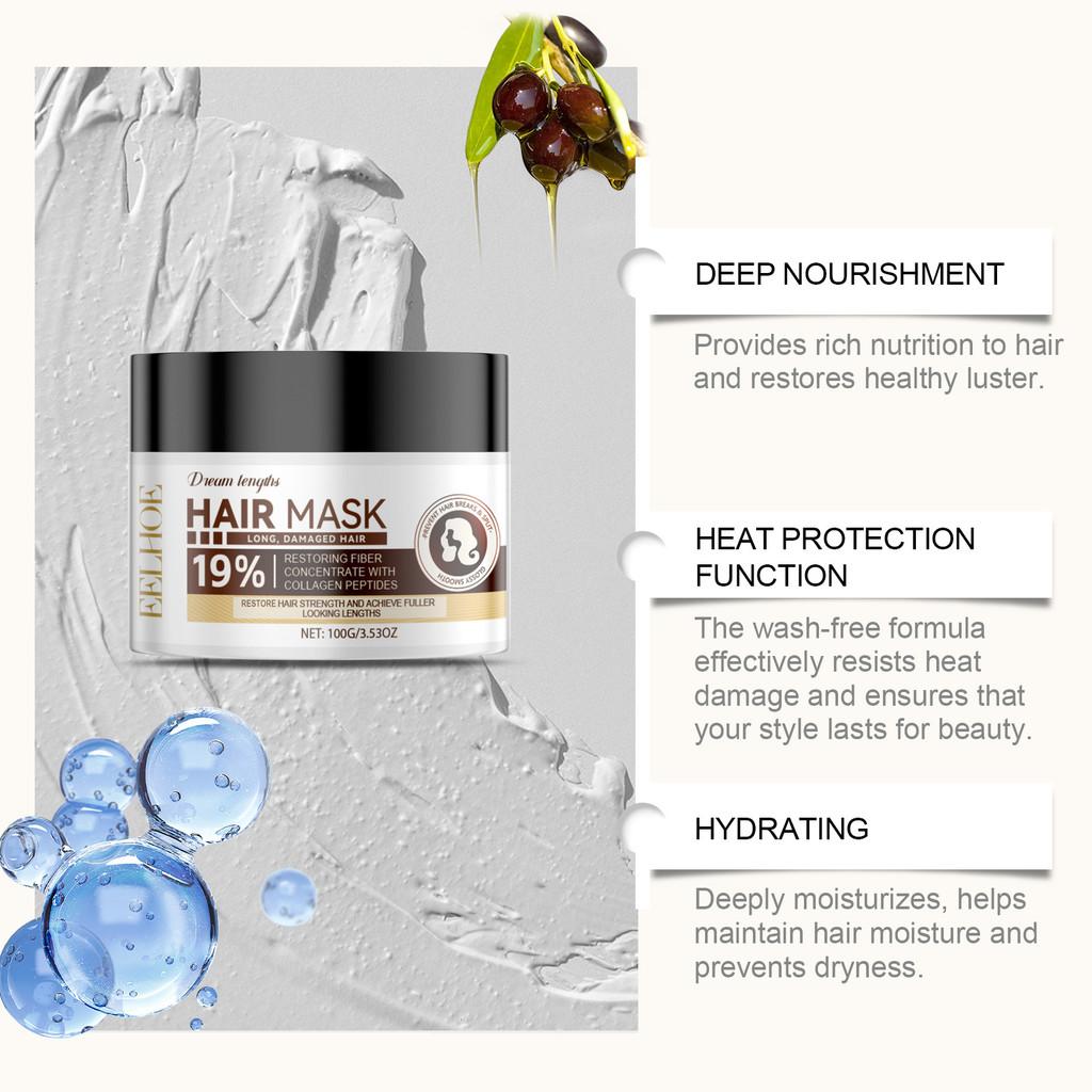 Eelhoe Nourishing Heat Protection Leave In Hair Mask For Dry Split Ends Smooth Shine