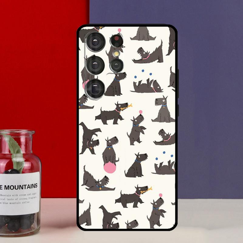 Scottish Terrier Pattern Funda Case For Samsung Galaxy S25 Ultra S9 S10 S20 S22 Plus S21 FE S23 S24 Ultra Phone Cover
