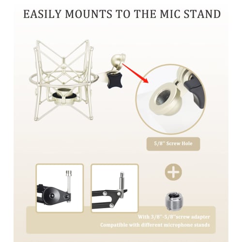 SUUNTOK Microphone Shock Mount, Anti-Vibration Microphone Holder, Spider Recording Microphone Shock Mount Stand, Compatible with Neumann U87 Ai, U89 i