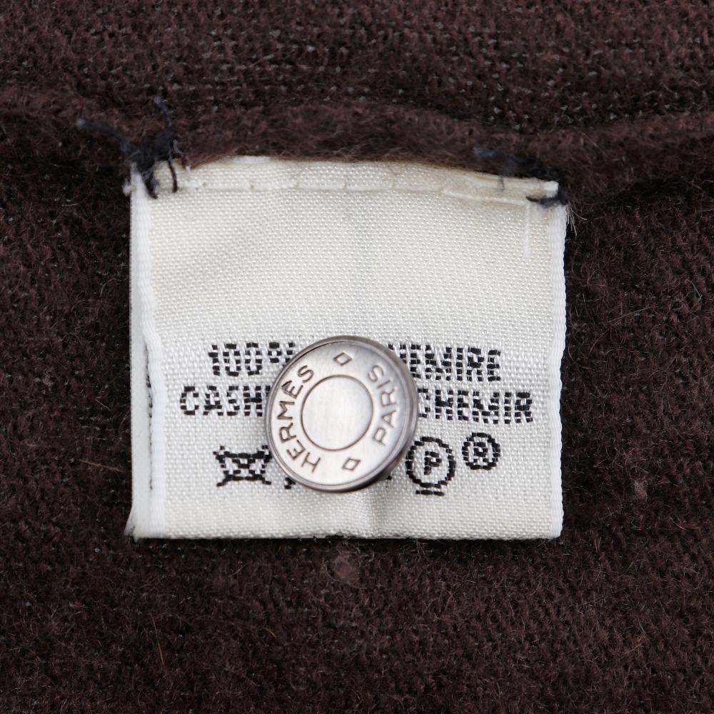 Hermes Serie Button Cardigan Brown Cashmere Women Used
