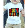European sizes Boys' Colorful Letter Print Creative Trendy Stylish Short-Sleeve T-Shirt