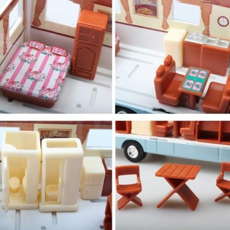 1/32 Serin Mini Karavan Oyuncak Döküm Geri Çekme Eğlence Aracı Çocuklar için