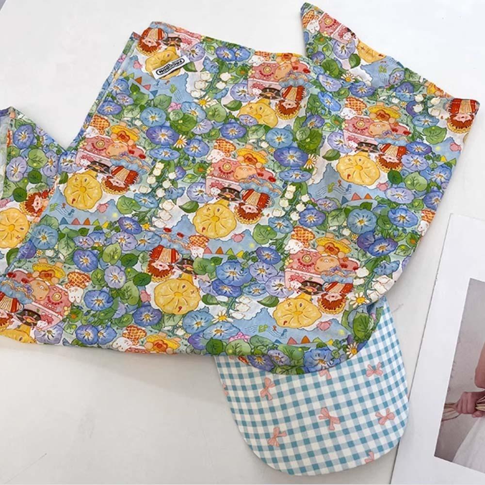 Rural Style Headscarf Baseball Hat Floral Strappy Bandana Cap Triangle Headscarf Hat  Spring