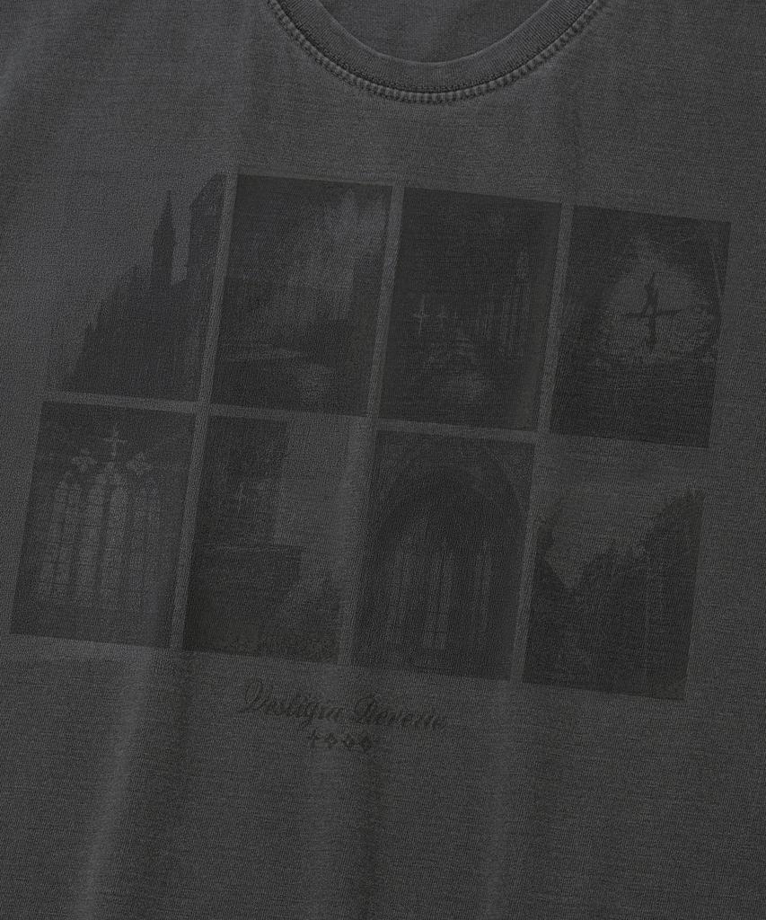 NOT4NERD Cathedral Afterimage Pigment Regular Fit T-Shirts - Charcoal
