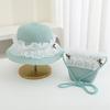 Girl'S Summer Straw Hat Lace Bow Breathable Sun Hats Kids Princess Party Holiday Beach Bucket Cap Ang Bag 2Pcs Set Panama Gorros