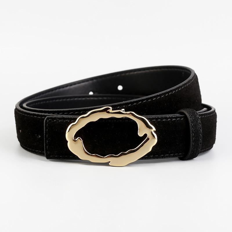 Elegant Cowhide Leather Waist Belt With Metal Buckle For Womens Office And Fashion Outfits Black