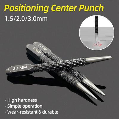 1.5/2/3MM Non-Slip Center Punch Set Positioning Punch Drilling Fixer for Alloy Steel Metal Wood Marking Drilling Hand Tool