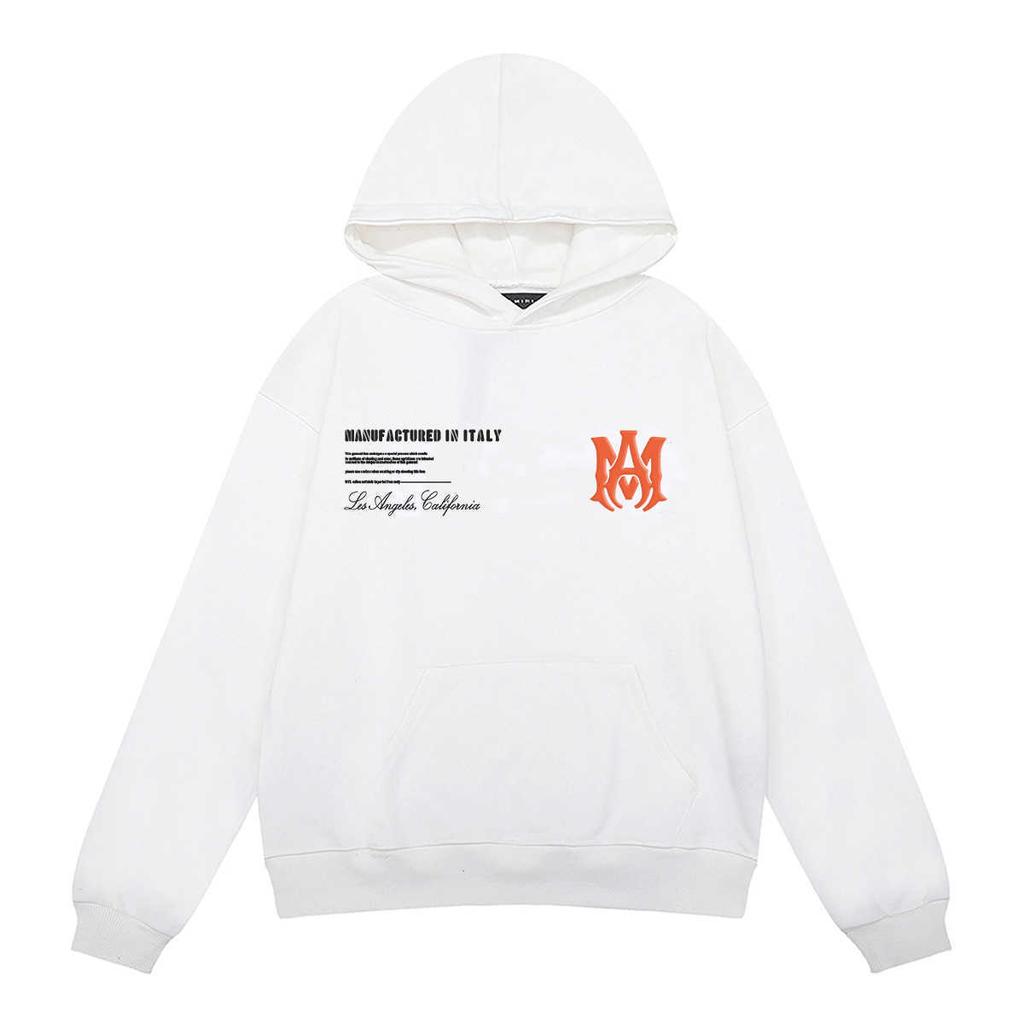 New beauty tide AM poster letter printing men and women couples hooded pullover sweater tide