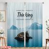 2pcs 2D Flat Printing Curtains Thinking Change World 100% Polyester Fabric Without Electricity Festive Holiday Use for Outdoor