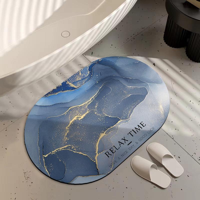 Bathroom Carpet Non-slip Floor Mat Absorbent Diatom Mud Foot Mats Imitation Marble Home Decor Rug for Toilet Shower Area