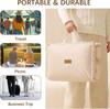 Hanging Storage Organizer with 6 Pockets, Portable and Foldable Closet Organizer for Easy Storage (Off- white)