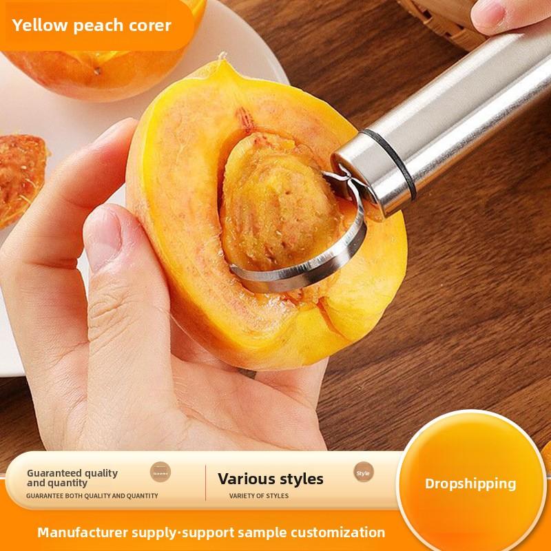 1PCS Stainless Steel Yellow Peach Pitter Peach Digging Knife Digging Tool for Removing The Core of The Peach Fruit Pit