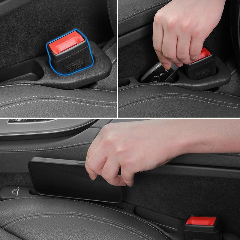 Car Seat Seam Storage Box Console Side Seam Filler Strip Accessories For Citroen C4 C3 C5 C1 C2 VTS Berlingo Celysee Xsara