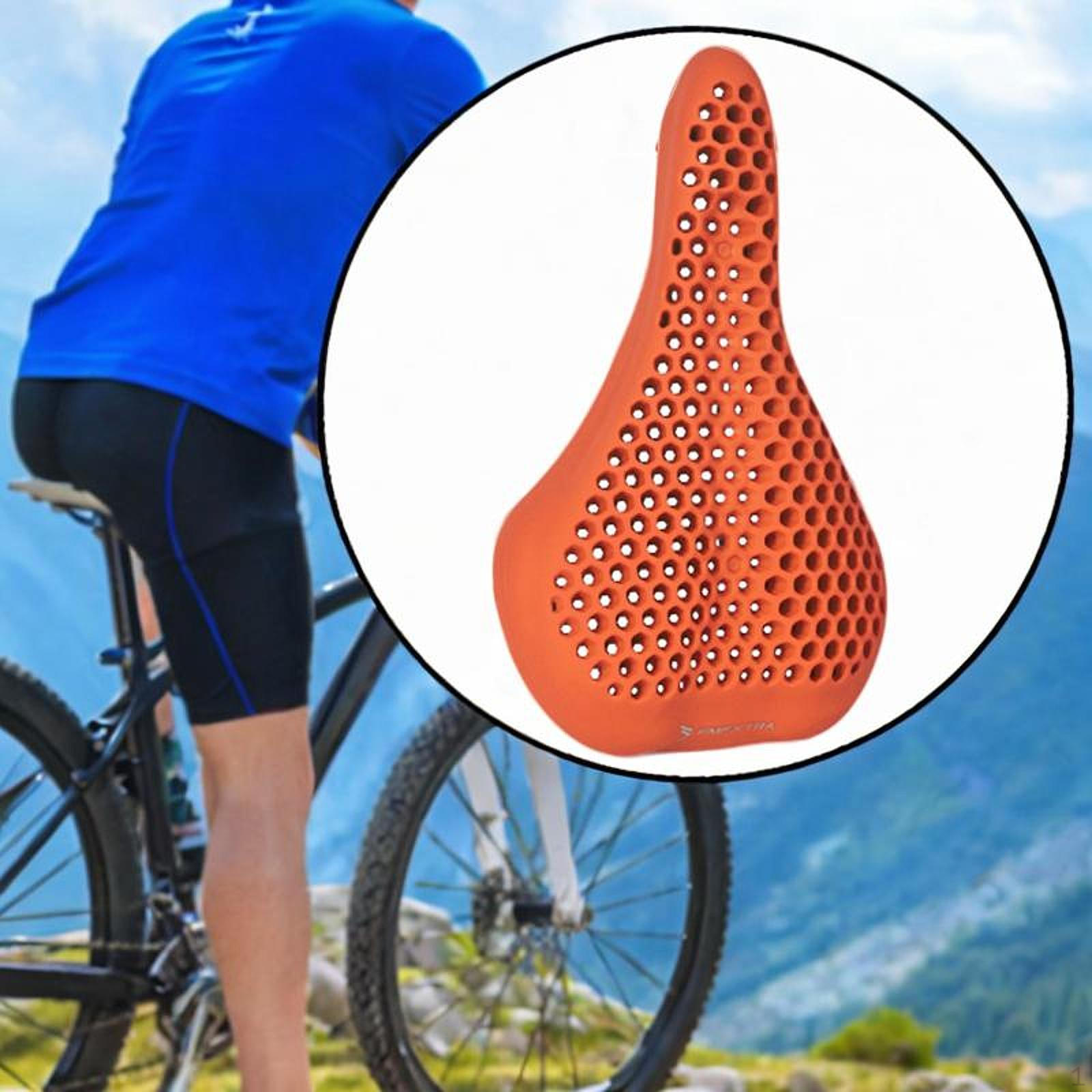 

-Bicycle Seat Cover, Bicycle Non-Slip, Soft, Comfortable, Honeycomb Design, Summer помаранчевий