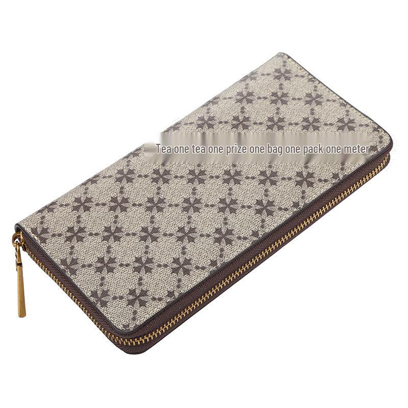 Baellerry Women's Retro Monogram Zipper Phone Bag & Coin Purse - Versatile Long Style