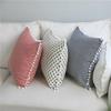 45x45cm Classic Striped Living Room Sofa Cushion Cover With White Ball Cotton Throw Pillow Case Home Decoration