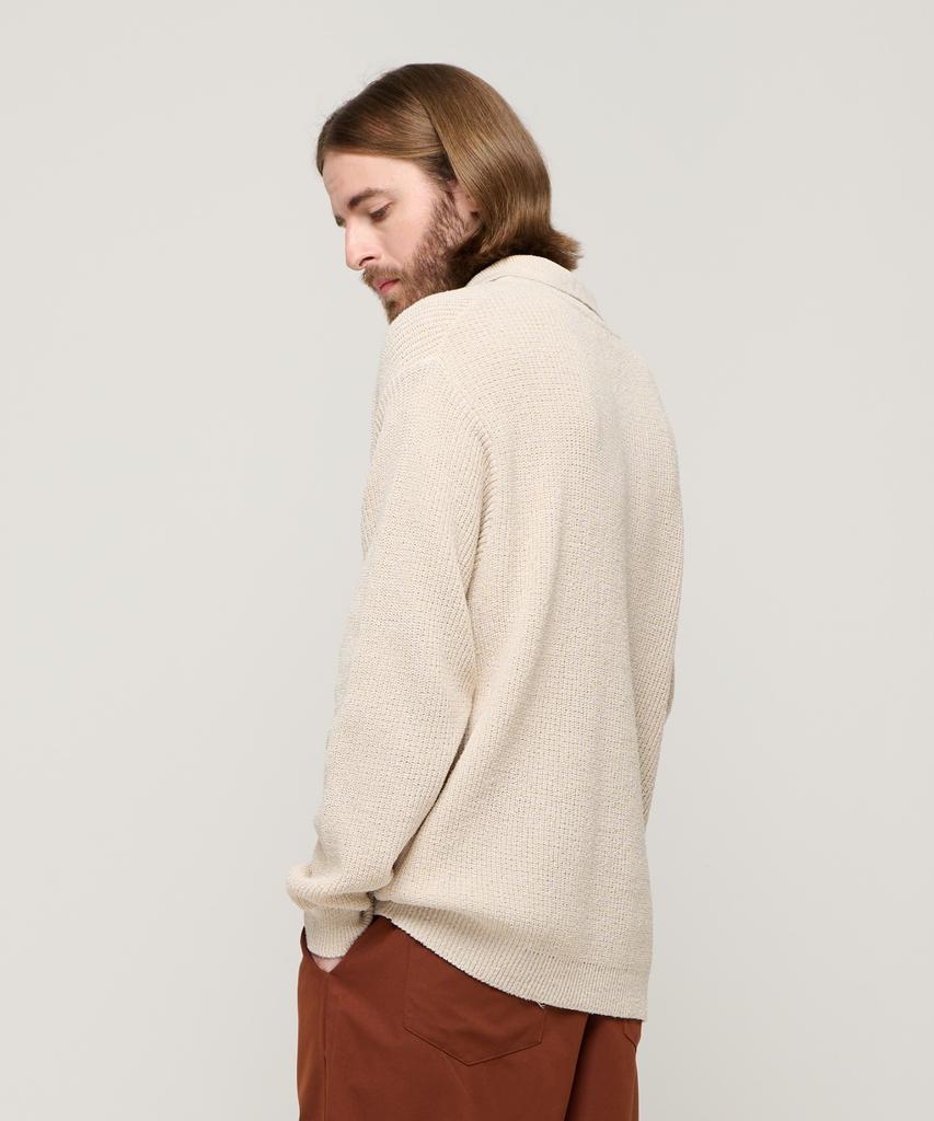 CARGOBROS Boucle Open Collar Knit (Beige)