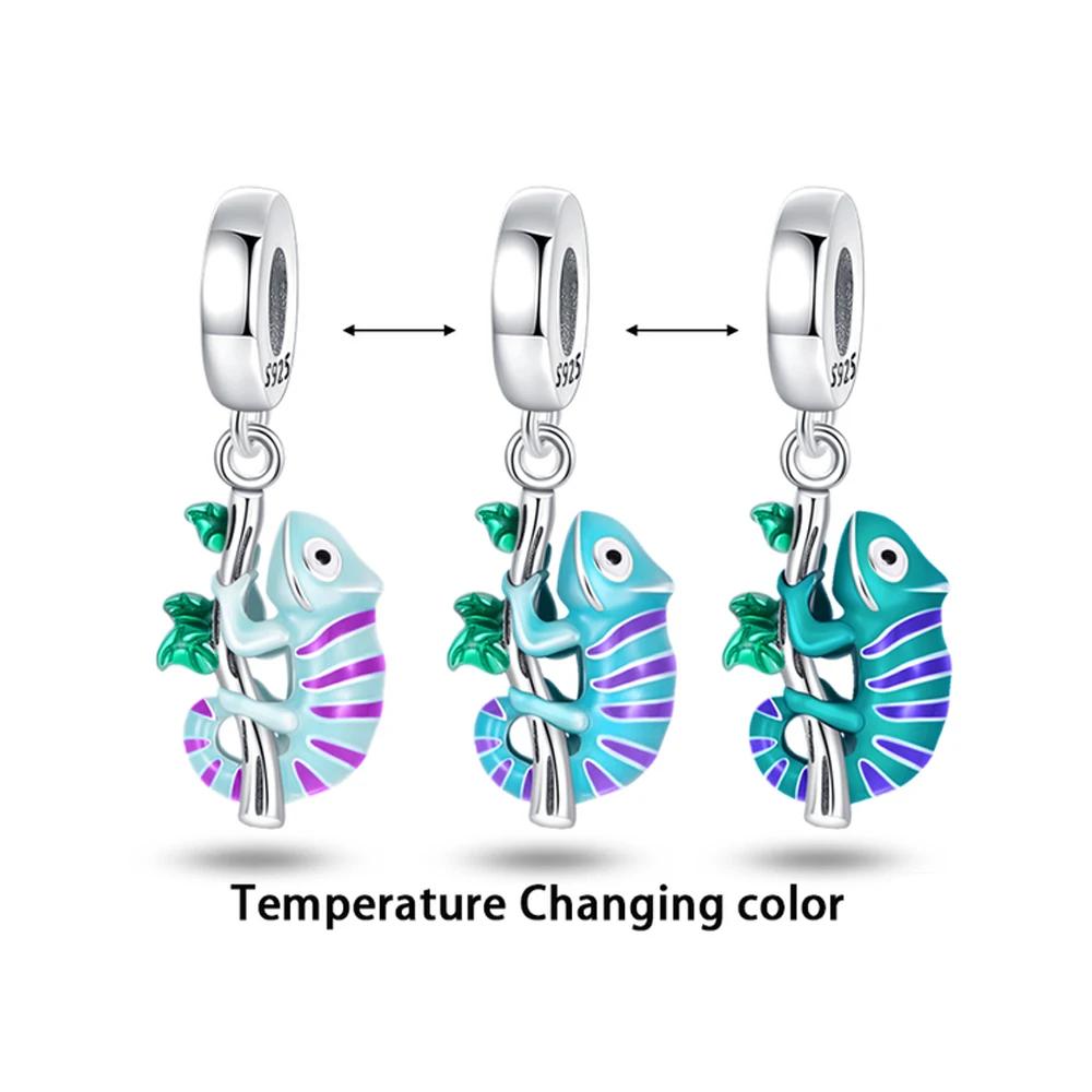 Authentic Copper Colors Charms Cute And Fun Chameleon Pendant For Dangle Pendant Bead Jewelry Beads New Gifts For Women