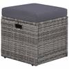 4 Piece Garden Lounge Set with Cushions Poly Rattan Gray