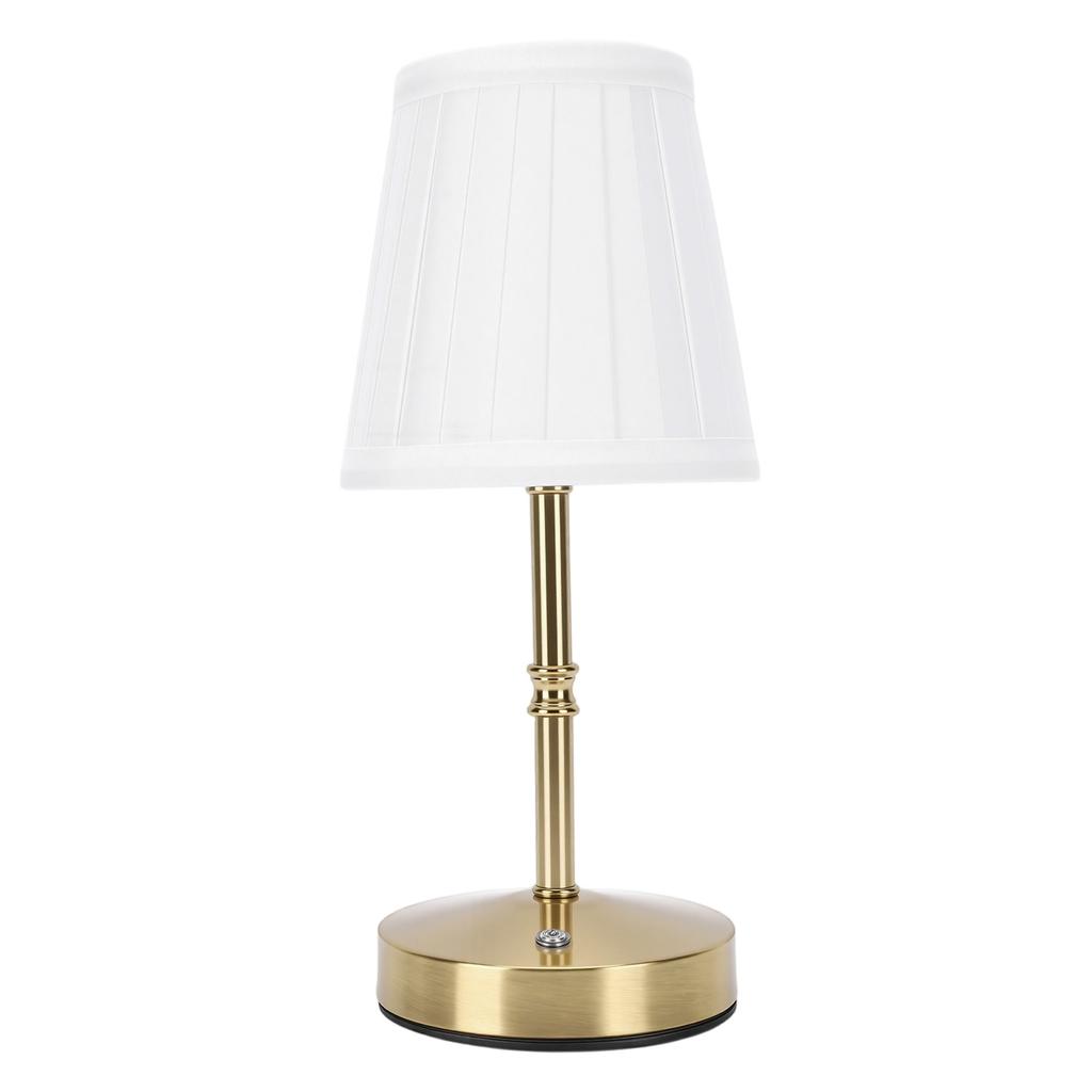 Cordless LED Table Lamp USB Touch Control Dimmable Fabric Shade Table Lamp for Bedroom