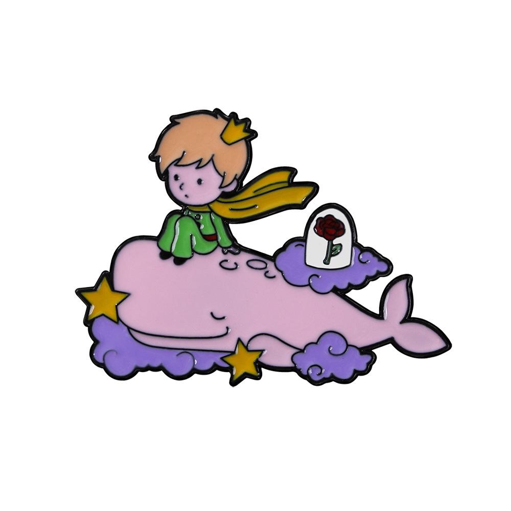 Little Prince Cartoon Badge Creative Star Fairy Tale Cute Brooch Paper Airplane Planet Fashion Accessories