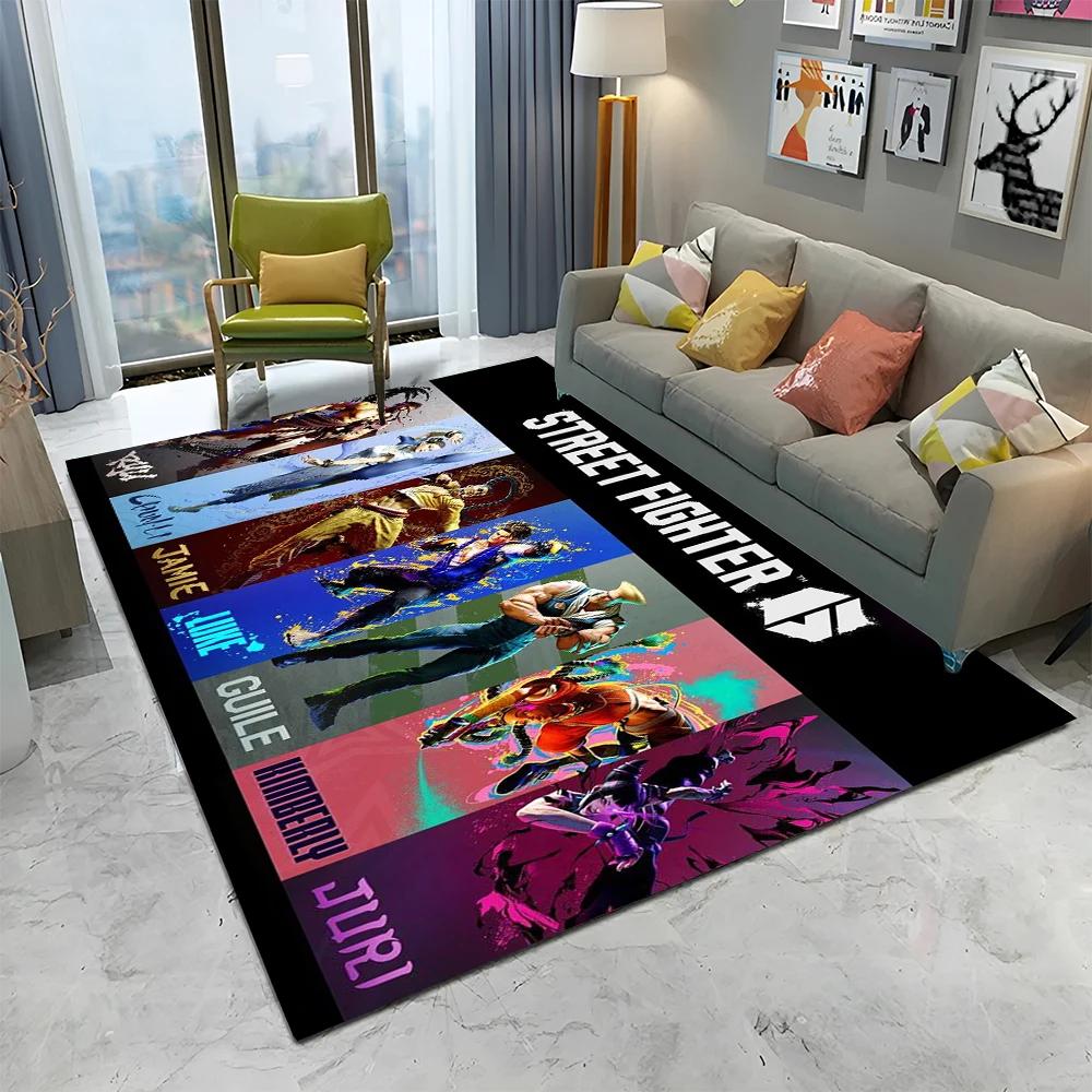 Street Fighter Retro Game SF Gamer Carpet Rug for Home Living Room Bedroom Sofa Doormat Decor,kids Area Rug Non-slip Floor Mat