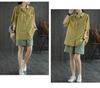 Women's Summer Casual Wide-Leg High Waist Plus Size Wool Shorts with Slimming Fit and Pockets