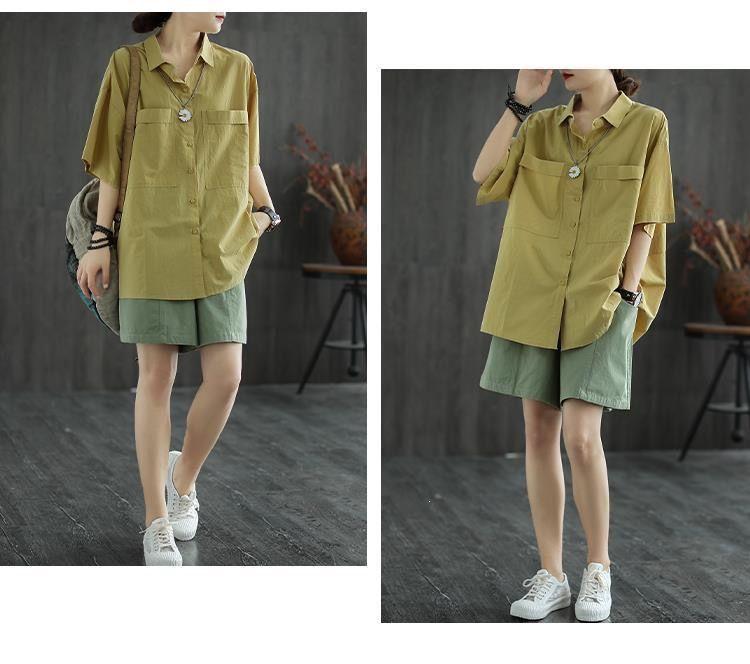 Women's Summer Casual Wide-Leg High Waist Plus Size Wool Shorts with Slimming Fit and Pockets