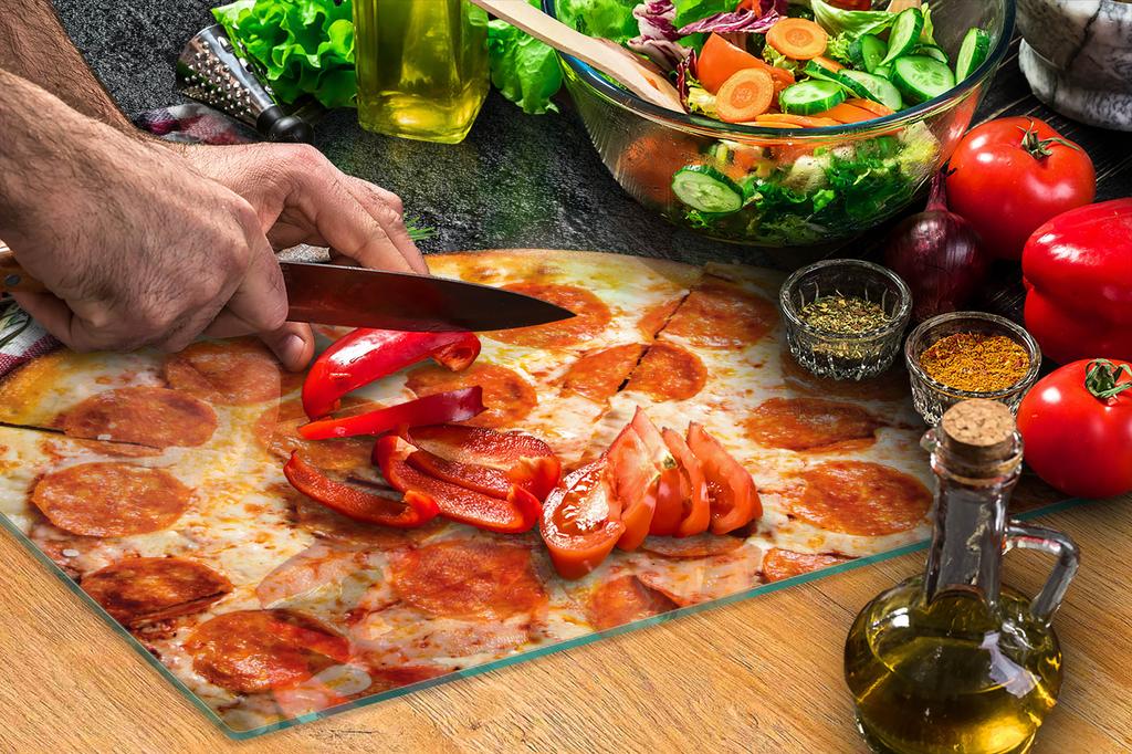 SZKLANA DESKA DO KROJENIA 52x30 PIZZA