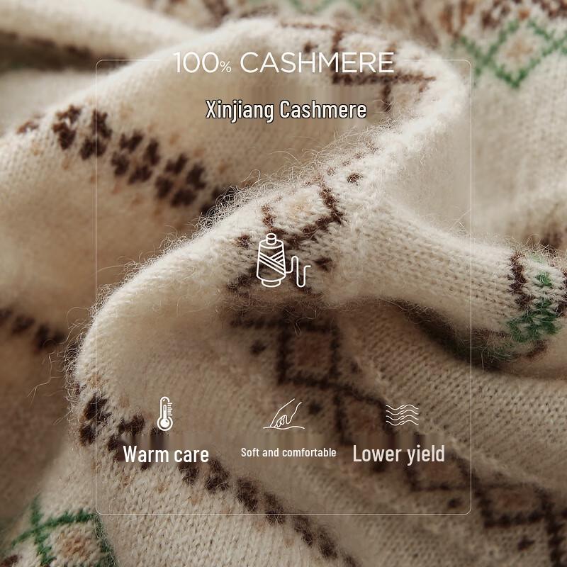 Women's Fair Isle Striped Cashmere Cardigan