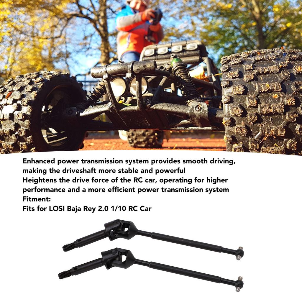 Front CVD Shaft Steel High Load Capacity RC Car CVD Axle Driveshaft Smooth Driving for LOSI Baja Rey 2.0 1/10 RC Car