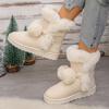 Women's Short Boots, Cute and Warm, Winter Women's Boots with Straps That Open and Close, Round Toe and Warm Velvet Women's Short Boots for One Foot