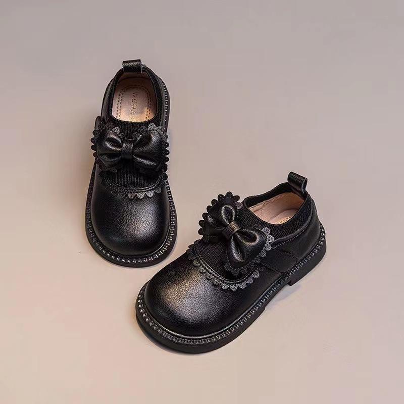 5-10 Jahre alte Mädchen Prinzessin Schuhe Weiche Sohle Kleine Lederschuhe Britischer Stil Performance Schuhe
