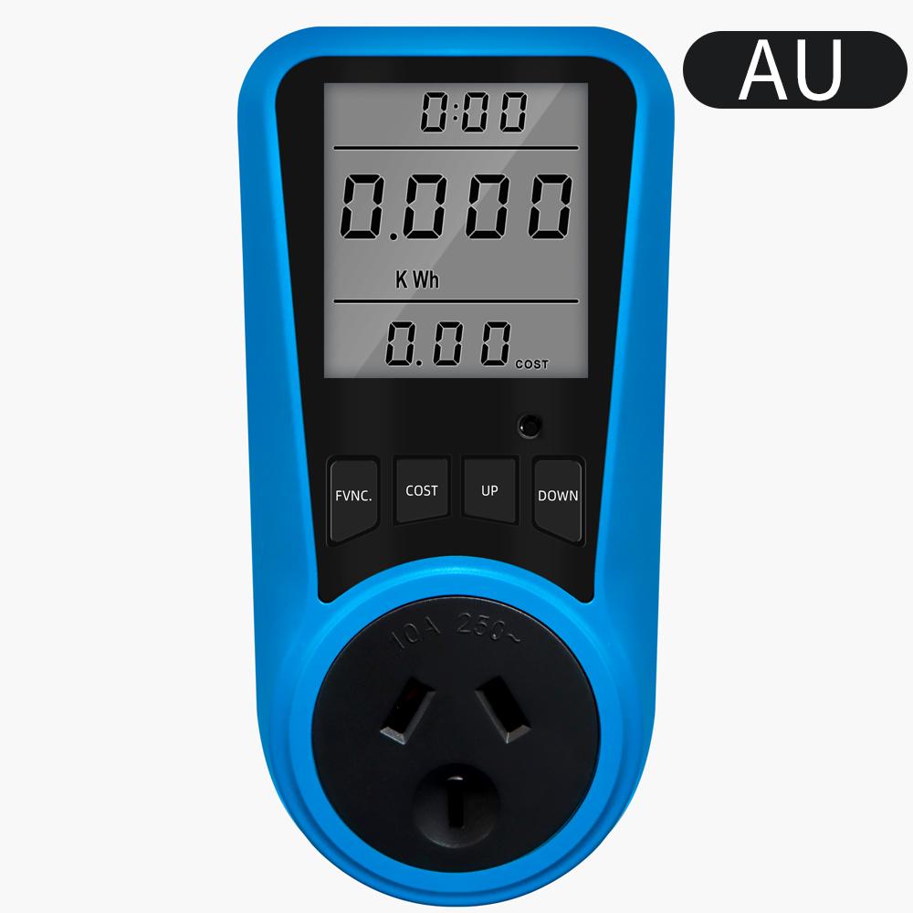 Digitaler Strommesser AC 230V Strommessgerät Voltmeter Zeit Watt Leistung Energie Tester 50Hz Steckdosenanalysator EU US UK AU FR BR IT Stecker