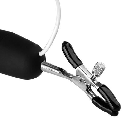 1Set Breast Clamp Odor-free Silky Metal Nipple Screw Clip Vibrator Egg for Women
