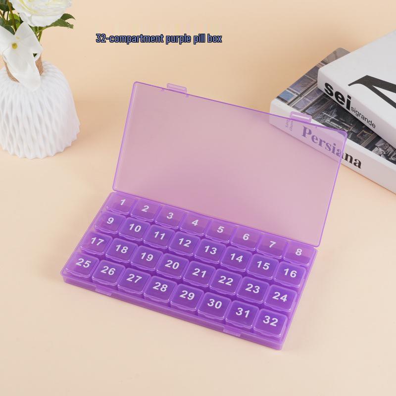 Large Capacity 32-Grid Monthly Pill Organizer Box