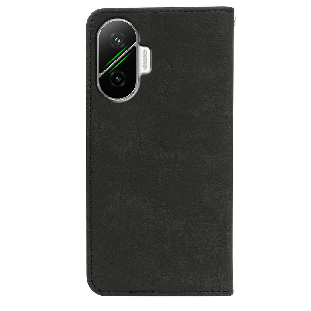 For Xiaomi Poco F7 5G/Redmi Turbo 4 Pro 5G Case Strong Magnetic Leather Wallet Phone Cover with Striped Texture