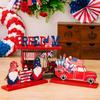 4th Of Whimsical July Wooden Gnome Letter Decorations For Patriotic Home Styling